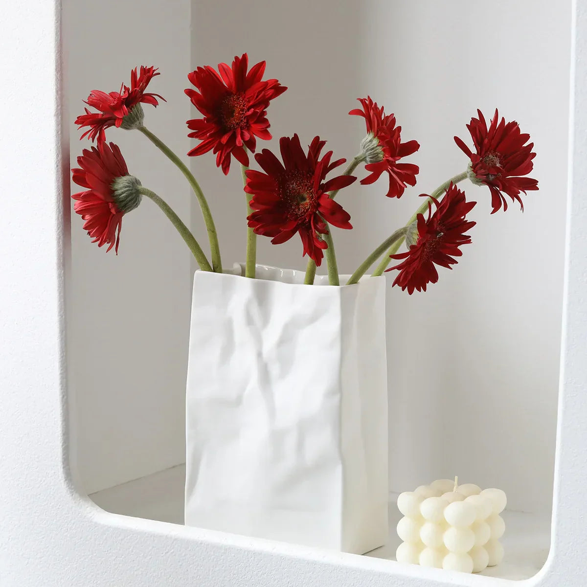 Pleated Paper Bag Unique Vintage Vase