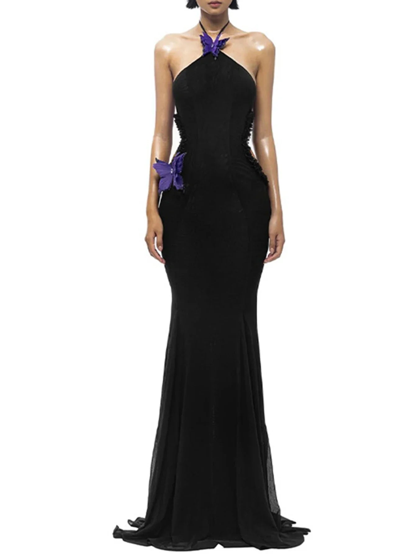 Butterfly Cut Out Elegant Maxi Dress