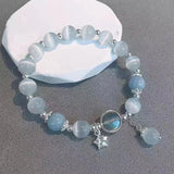 Vintage Mondstein Kristall Blau Armband