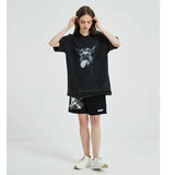 Doberman Dog Washed Black T-shirt