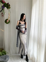 Grunge-Marmor-Maxikleid