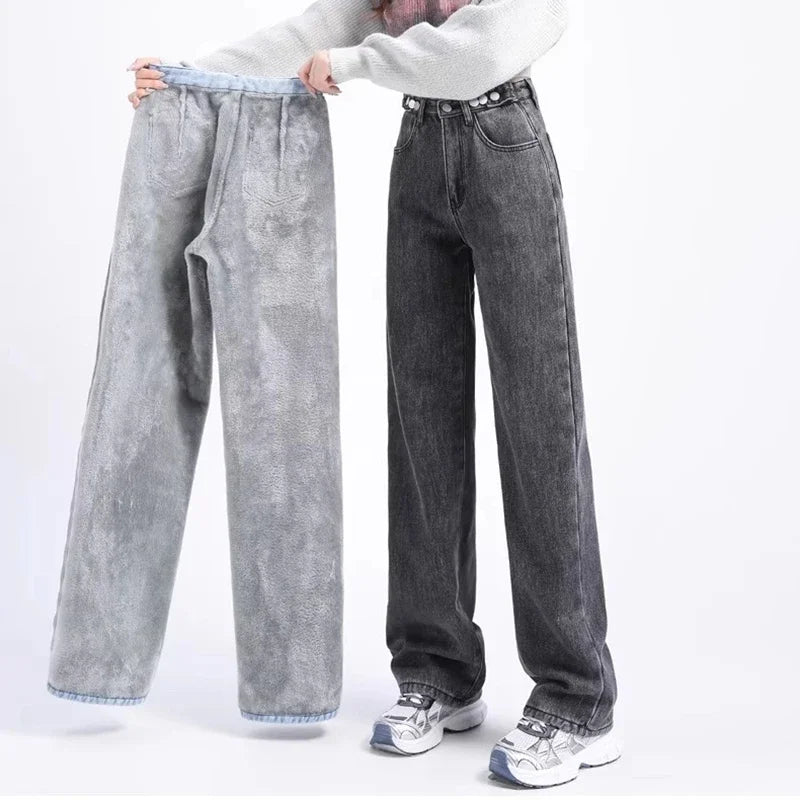 High Waist Velvet Jeans