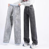 High Waist Velvet Jeans