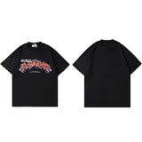 T-Shirt mit Blitz- und Buchstabenprint