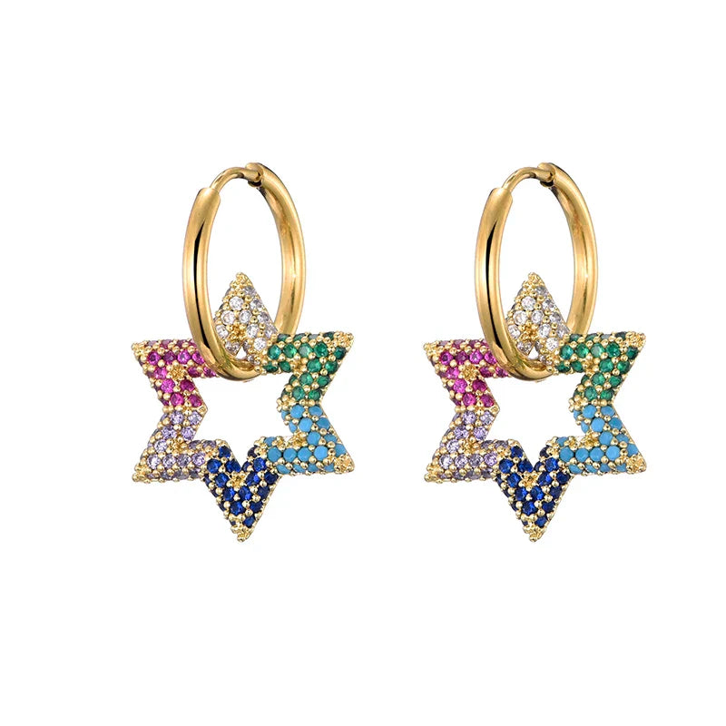Steel Buckle Oval Earrings