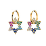 Steel Buckle Oval Earrings