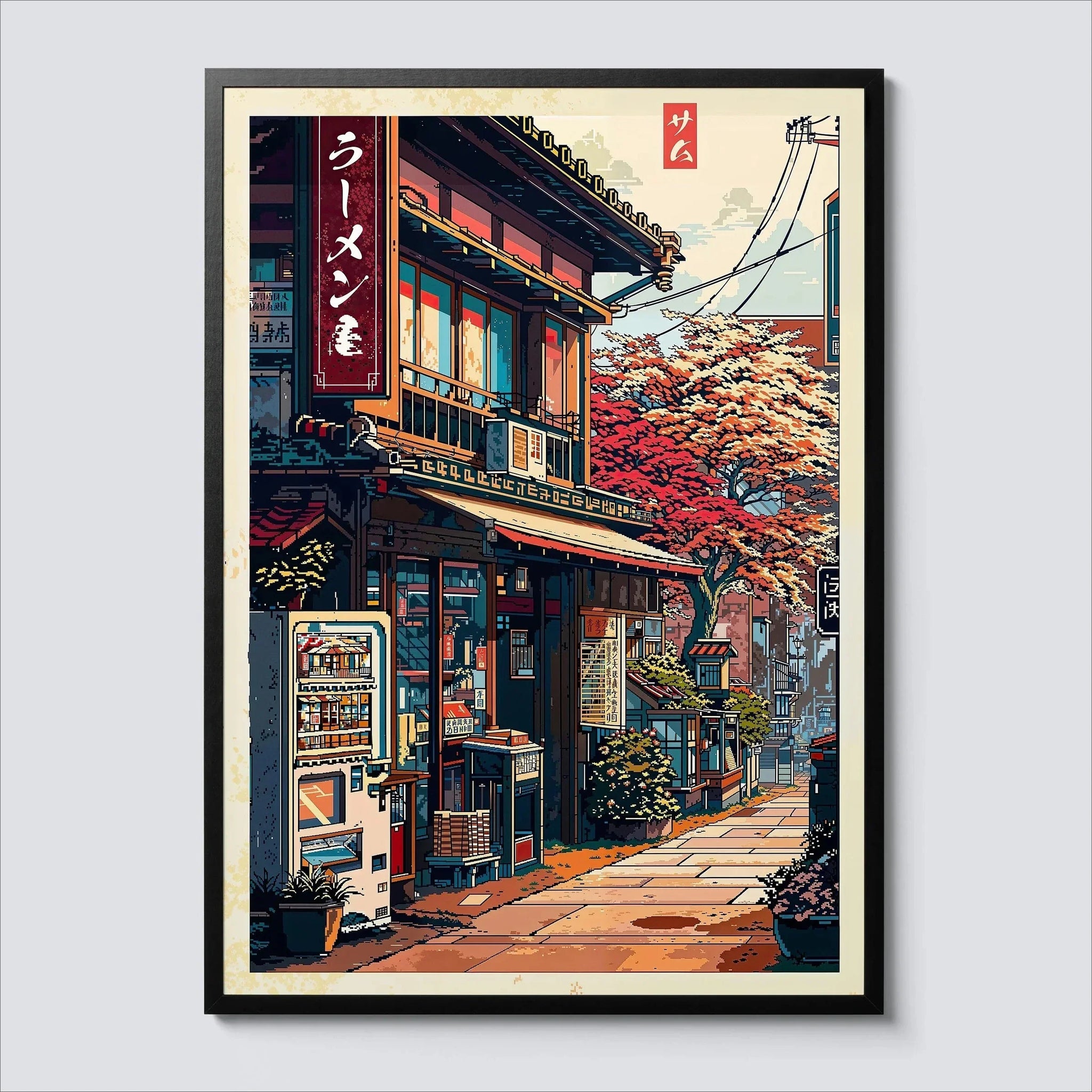 Anime Ramen Street Scene Wall Poster