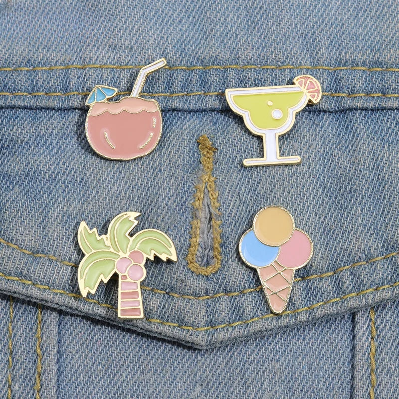 Beach Sandals Ice Cream Pins
