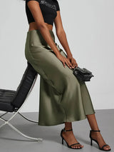 Y2K Chic High Waist Satin Party Skirt