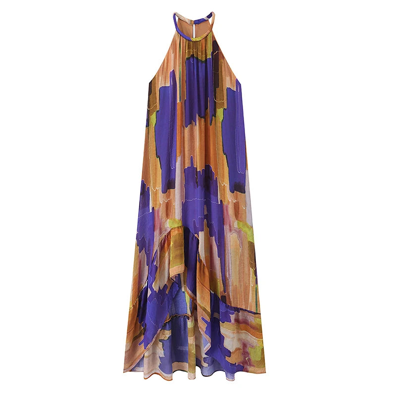 Sundress Casual Summer Beach Sleeveless Maxi Dress