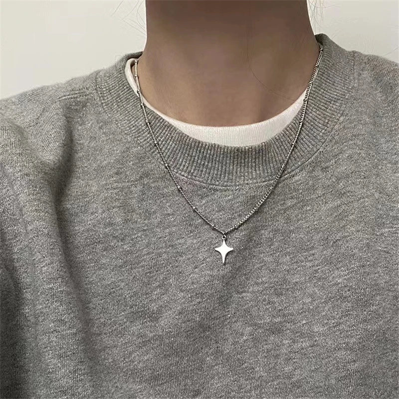 Y2K Star Silver Necklace