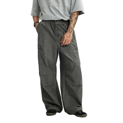 Pantalones cargo gris lavado vintage