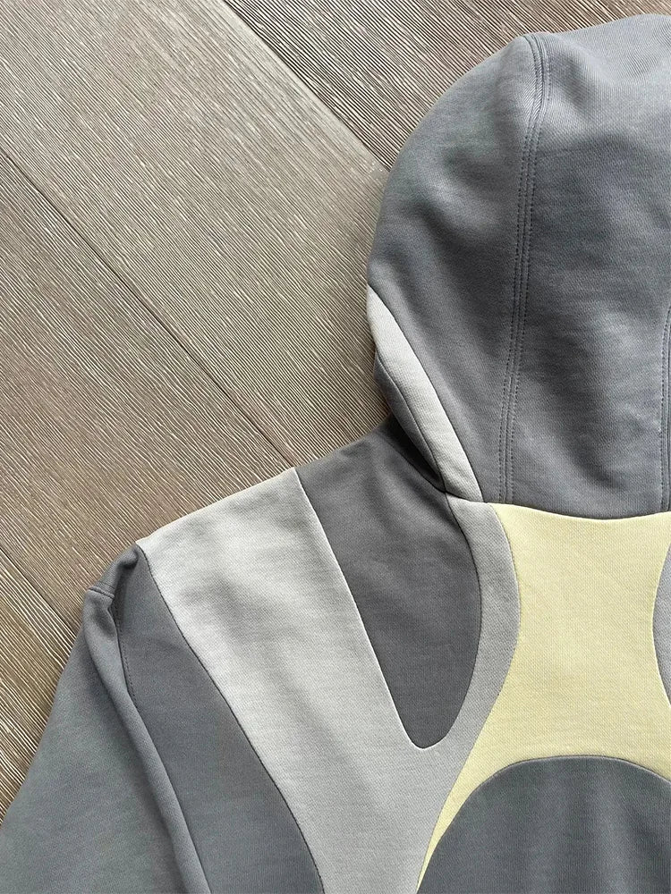 Y2K Irregular Patchwork Oversized Hoodie