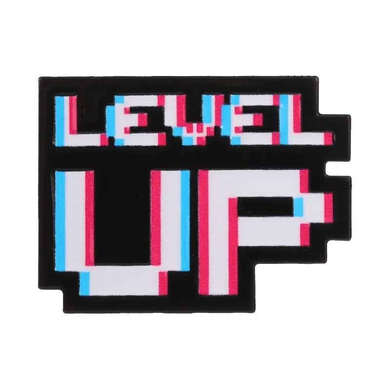 Level Up Retro Pixel Game Pin