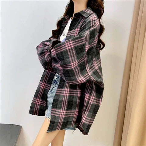 Vintage Plaid Long Sleeve Shirt