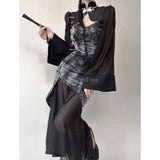 Gothic Wide Sleeve Midi Dress
