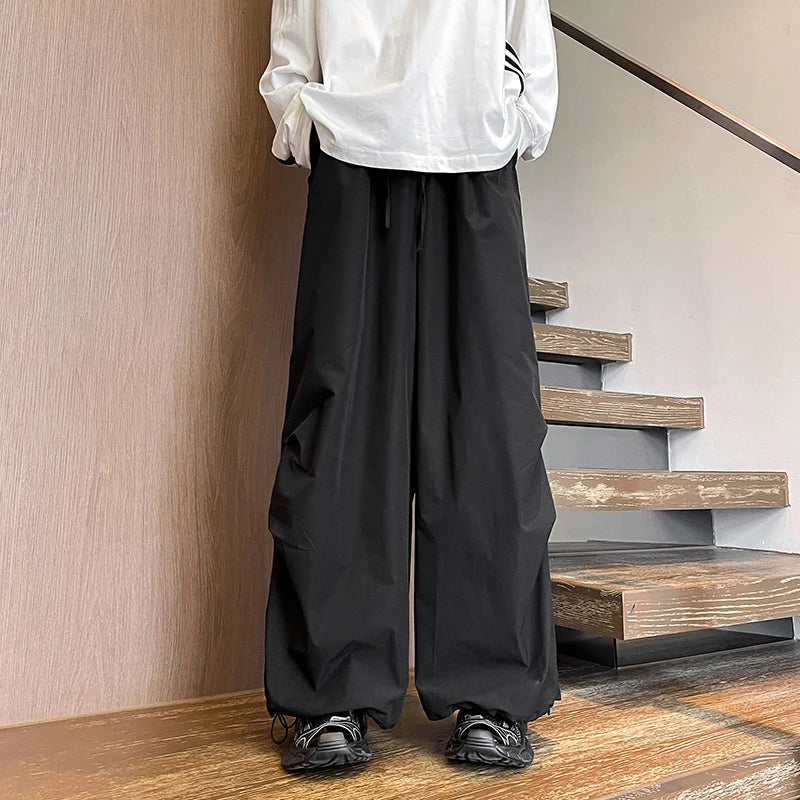 Wide Leg Parachute Cargo Pants
