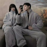 2 Piece Couple Coral Fleece Warm Pyjamas