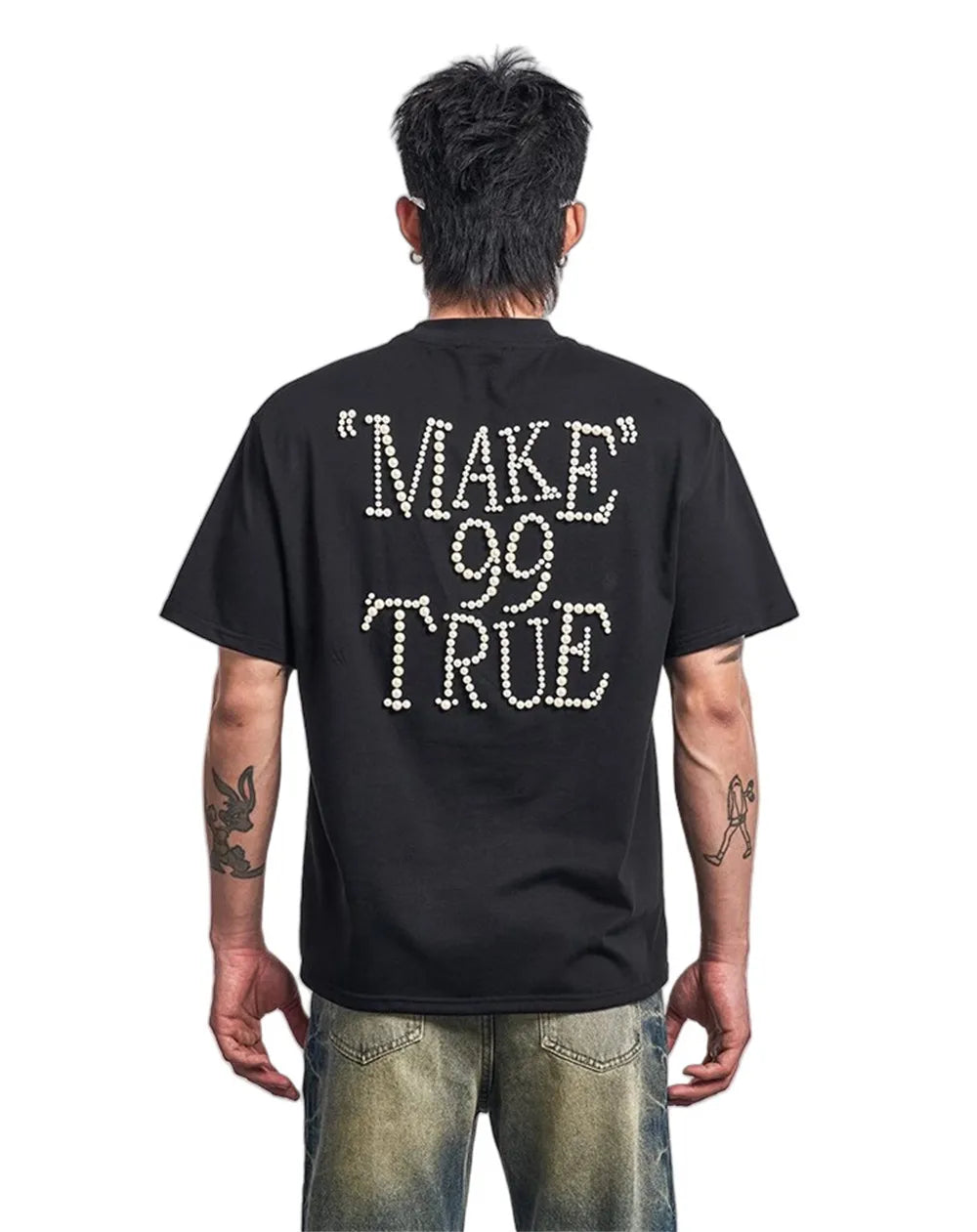 Casual Beaded Print T-Shirt