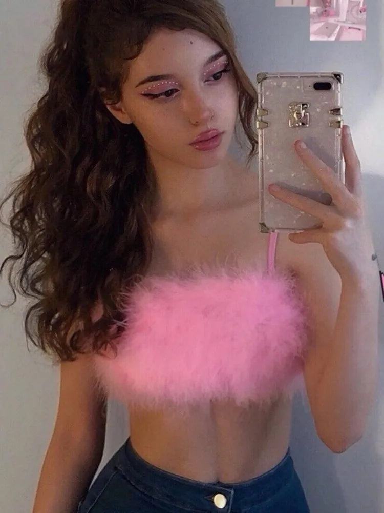 Edgy Y2k Mini Cute Pink Top
