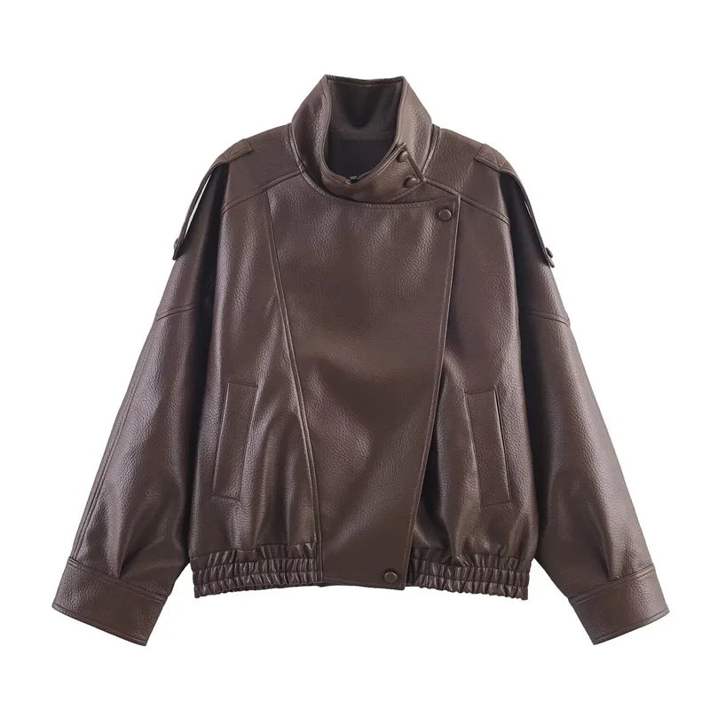 Women's Faux Leather Black Jacket