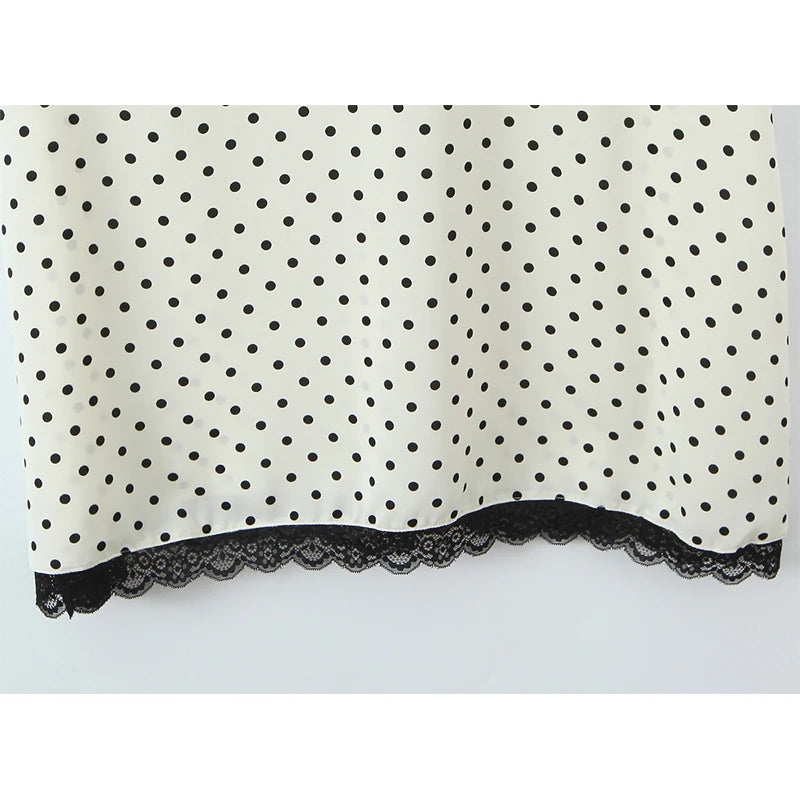 Backless Lace Polka Dot Sling Dress