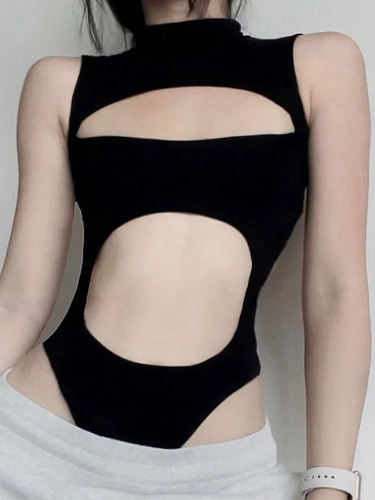 Gothic Sexy Black Bodysuit