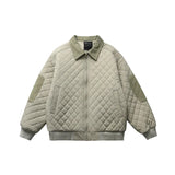 Diamond Pattern Padded Windbreaker Jacket