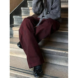 Burgundy Low Waist Jeans