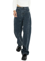 High-Waist-Jeans Dunkelblau
