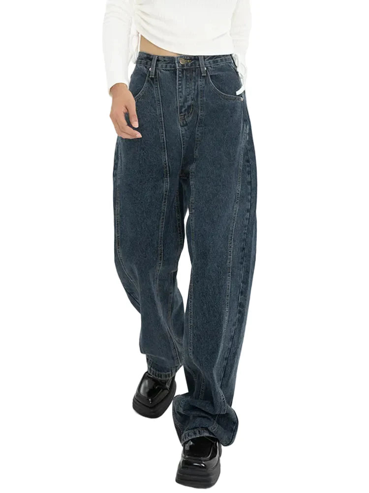 High-Waist-Jeans Dunkelblau