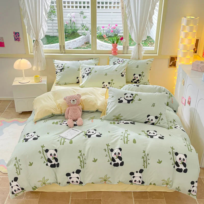 Nordic Striped Simple Style Cotton Bedding Set