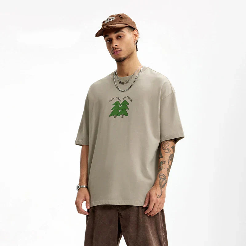 T-Shirt mit Fichten-Print