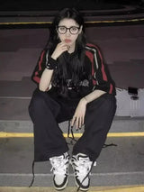 Vintage Skater Girl Black T-Shirt