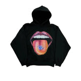 Casual Vibrant Lips Pattern Hoodie
