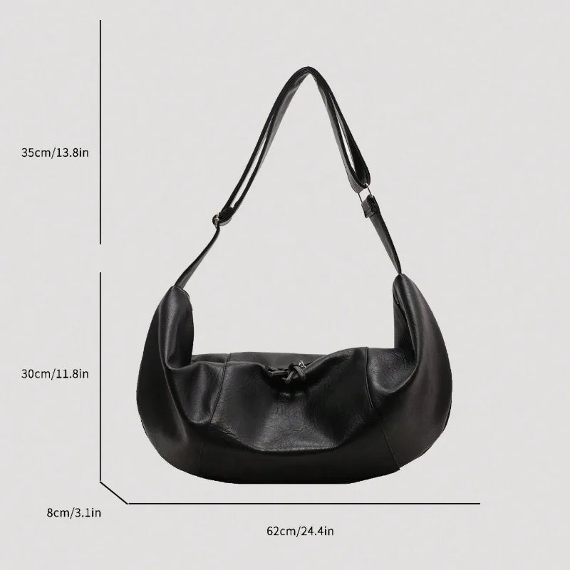 Y2K Dumpling Shaped PU Leather Crossbody Bag