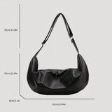 Y2K Dumpling Shaped PU Leather Crossbody Bag