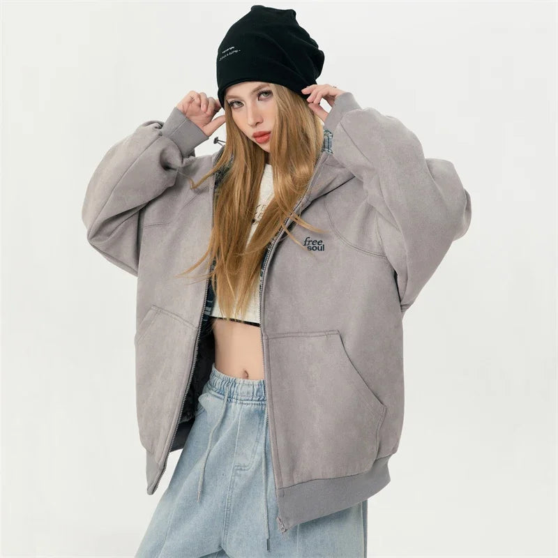 Warm Hooded Winter Sweatshirt