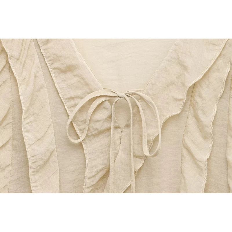 Sexy Semi-Sheer Ruffle Summer Blouse