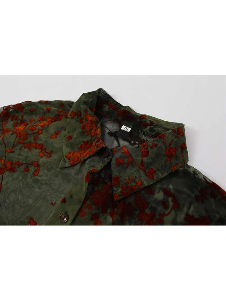 Women's French Vintage Floral Pattern Shirt
