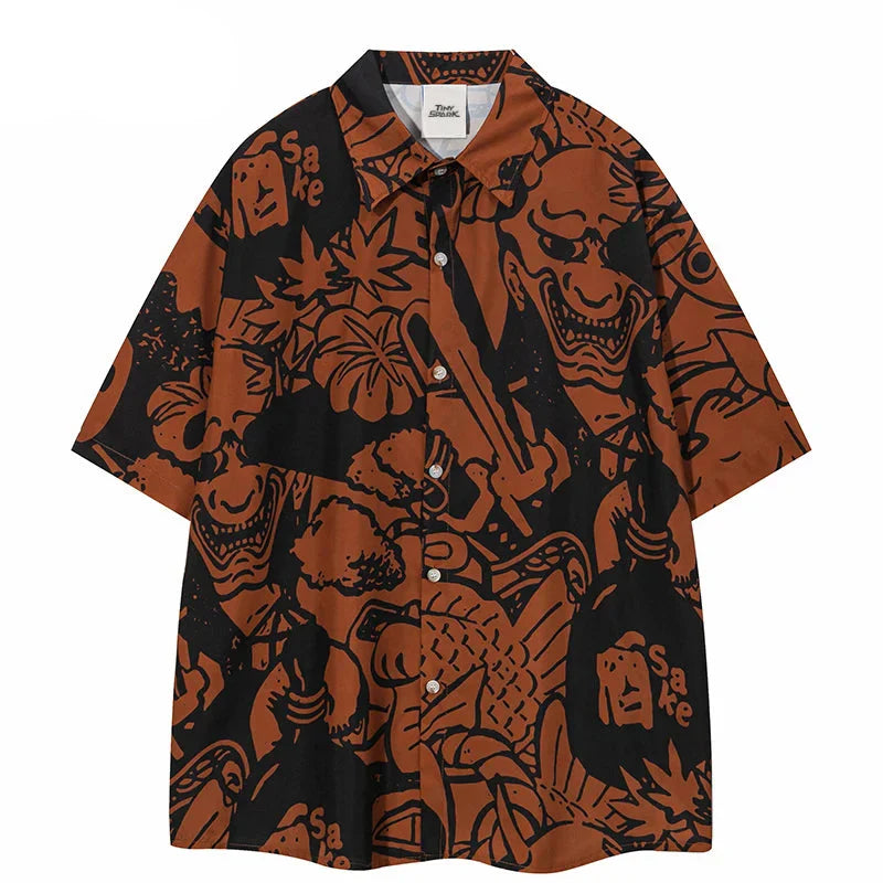 Japanese Graphic Hawaiian Beach Shirt