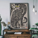 Japanese Vintage Tiger Cat Art Print