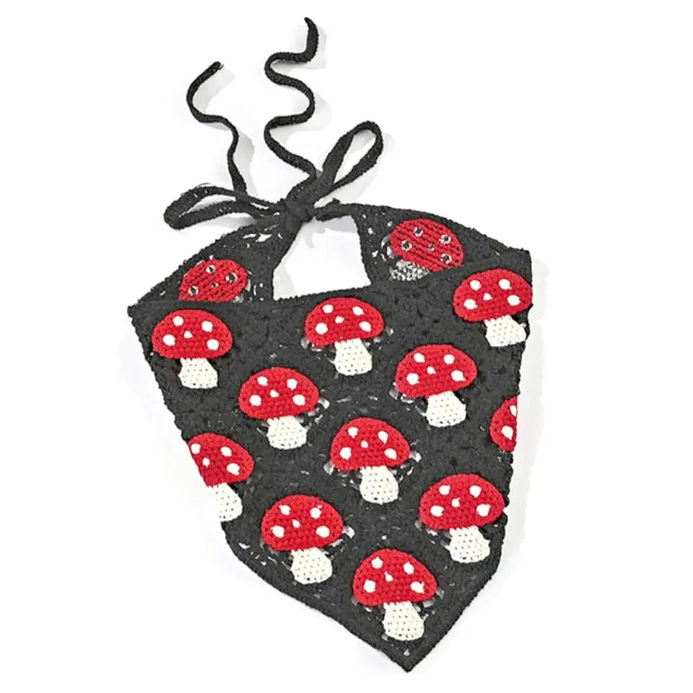 Handmade Hollow Out Mushroom Bandana