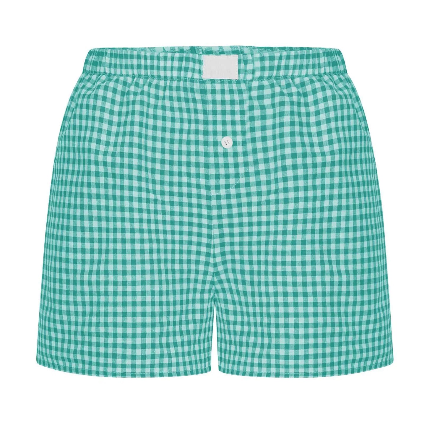 Elastic Waistband Gingham Boxer Shorts T-Shirt