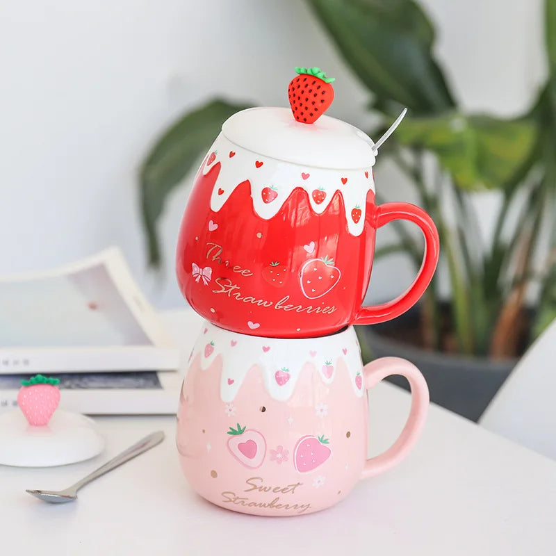 Cute Strawberry Ceramic Mug