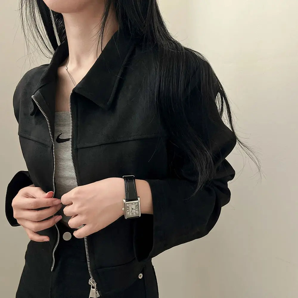 Y2K Cropped V-neck Jacket