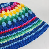 Crochet Striped Contrast Fisherman Hat