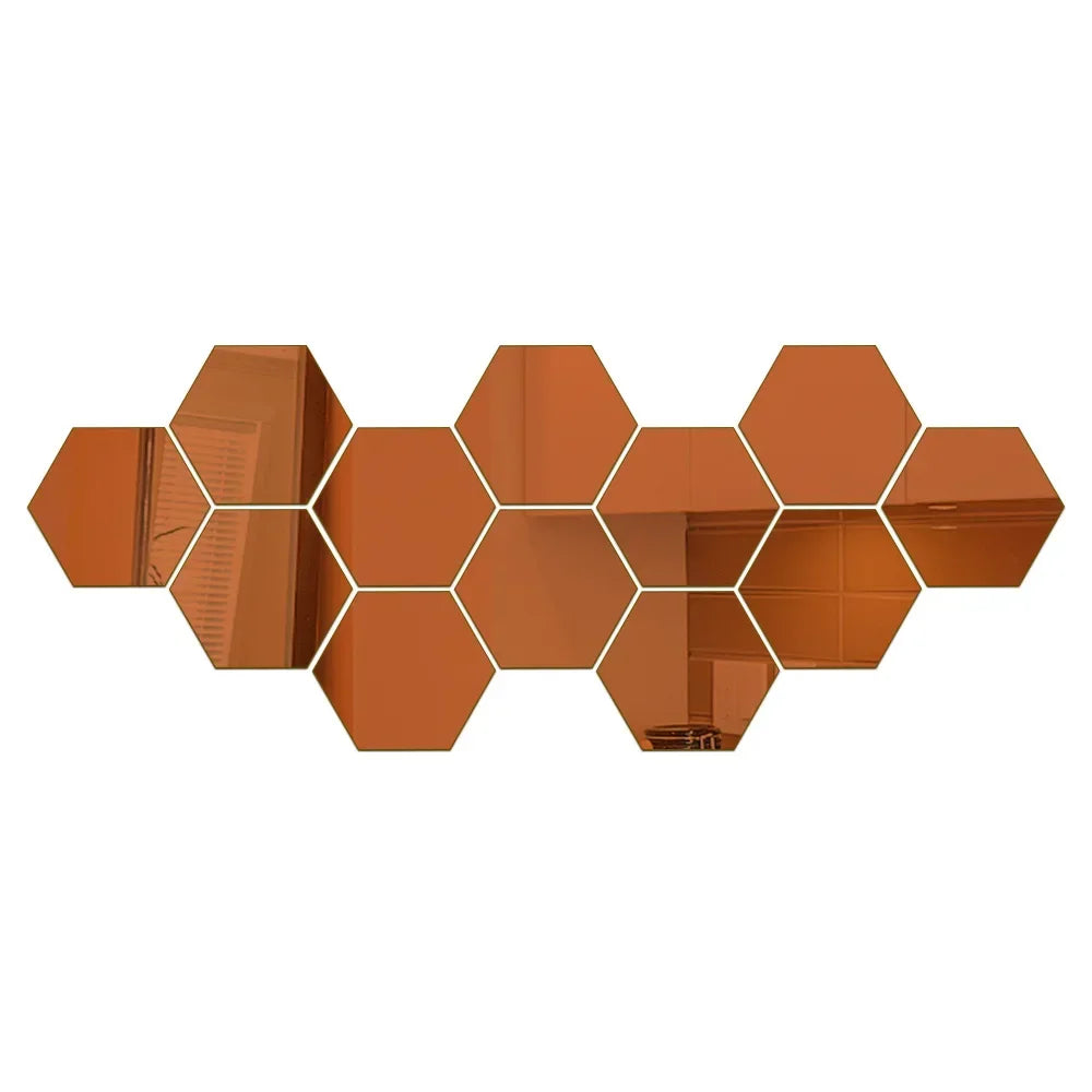 Hexagon 3D Mirror Wall Sticker