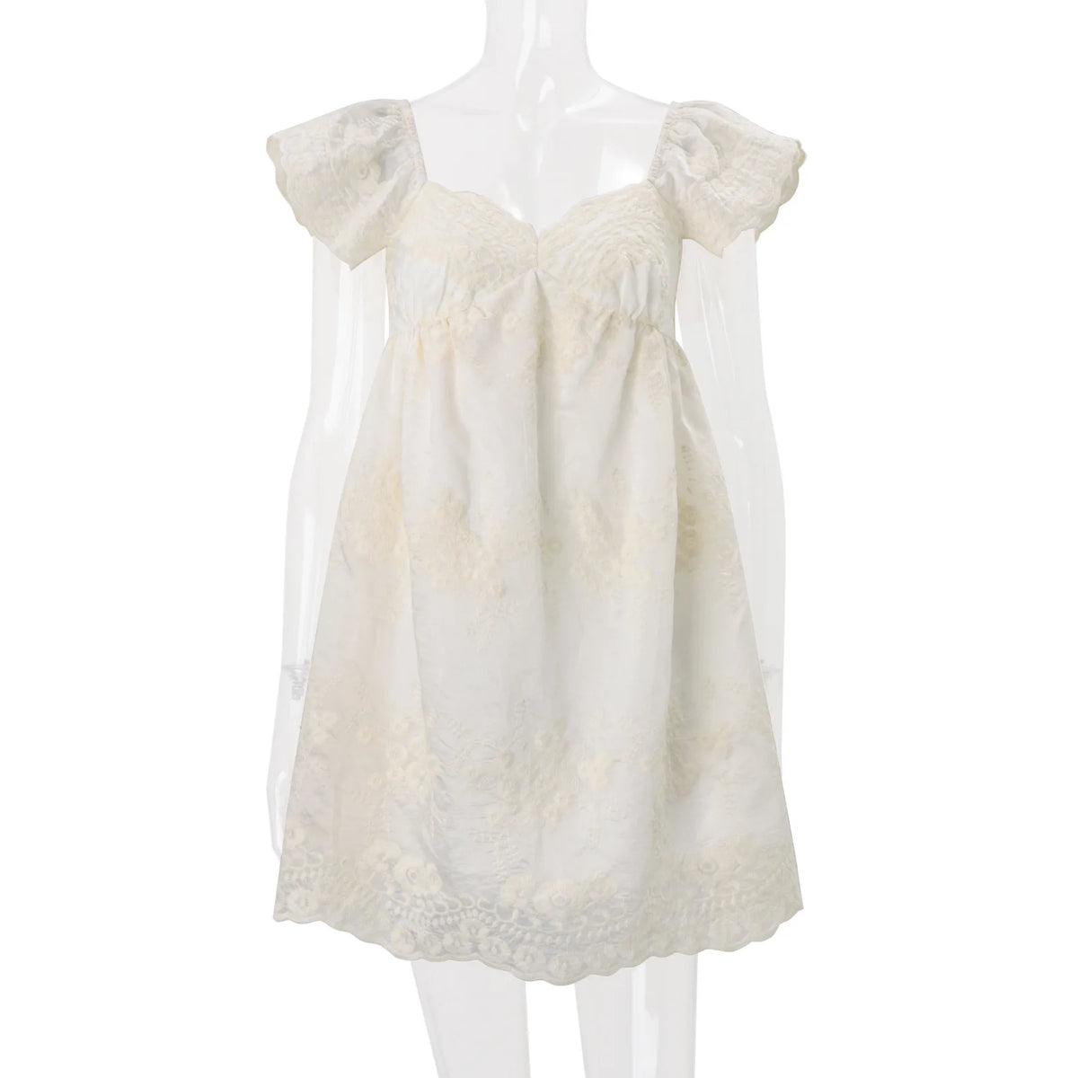 Boat Neck Babydoll Mini Dress