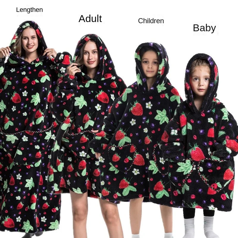 Family Oversize Sherpa Blanket Hoodie